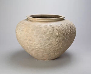 Underglaze Gallery: Jar with Basketweave Pattern, Three Kingdoms period (A.D. 220-265), 2nd century A.D