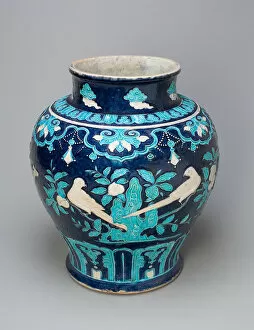 Turquoise Collection: Jar with Birds and Butterflies on Flowering Branches, Ming dynasty (1368-1644)