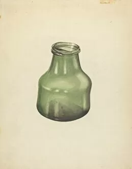 Glass Works Collection: Jar, c. 1940. Creator: Isidore Steinberg