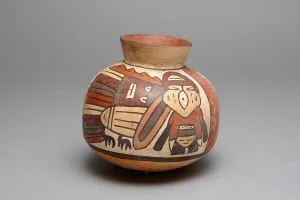 Trophy Head Prints: Jar Depicting an Abstract Bird with Trophy Head, 180 B. C. / A. D. 500. Creator: Unknown