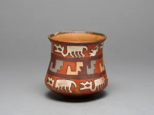 Jar Depicting Rows of Llamas and Abstract Stepped Motifs, 180 B.C./A.D. 500 Jar Depicting Rows of Llamas and Abstract Stepped Motifs, 180 B.C./A.D. 500