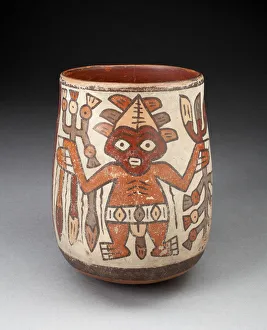 Jar Depicting Standing Figures Holding Plants, 180 B.C./A.D. 500. Creator: Unknown Jar Depicting Standing Figures Holding Plants, 180 B.C./A.D. 500. Creator: Unknown