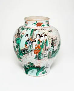 Jar with Figural Scenes and Poem Describing the Osmanthus and Moon, Qing dynasty, 1646 Jar with Figural Scenes and Poem Describing the Osmanthus and Moon, Qing dynasty, 1646