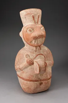 Seals Prints: Jar in the Form of an Anthropomorphic Seal Playing a Drum, 100 B. C. / A. D. 500