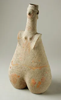 11th Century Bc Prints: Jar in the Form of a Female Statuette, between c.1350 and c.800 B.C.. Creator: Unknown