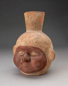 Chubby Collection: Jar in Form of a Human Head with Large Cheeks, 100 B. C. / A. D. 500. Creator: Unknown