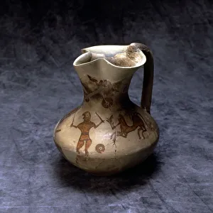 Polychromed Prints: Jar of the horse training. Polychromed pottery from Numancia