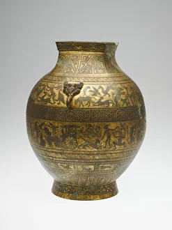 Mythological Collection: Jar (Hu), Jar: Han dynasty (206 BC-220 AD); decoration: 20th century. Creator: Unknown