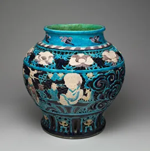 Jar with Eight Immortals and Peonies, Ming dynasty (1368-1644), 16th century Jar with Eight Immortals and Peonies, Ming dynasty (1368-1644), 16th century