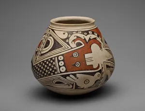 Serpent Collection: Jar with Two Plumed or Horned Serpents with Birds and P-shaped Motifs, 1280 / 1450