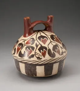 Nazca Prints: Jar with Repeated Spotted Birds on Shoulder, 180 B. C. / A. D. 500. Creator: Unknown