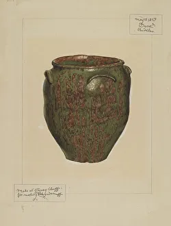 Artists Notes Prints: Jar: For Salt, Meat, or Lard, c. 1939. Creator: Margaret Gordon