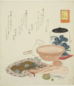 Jar, scales and bowl, no. 6 from the series The Rabbits Boastful Exploits (Usagi)
