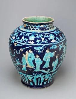 Jar with Scholars in Garden, Ming dynasty (1368-1644), 16th century. Creator: Unknown
