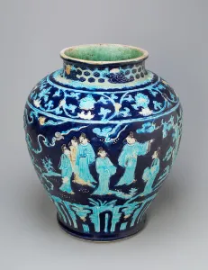 Jar with Scholars in Garden, Ming dynasty (1368-1644), 16th century. Creator: Unknown Jar with Scholars in Garden, Ming dynasty (1368-1644), 16th century. Creator: Unknown