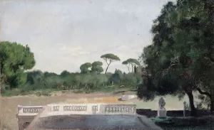 Jardins de la Villa Borghèse vus depuis la Villa Médicis à Rome, c.1859 — 1860. Creator: Jean Jacques Henner