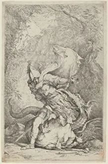 Rosa Salvator Prints: Jason and the Dragon, c. 1663/1664. Creator: Salvator Rosa