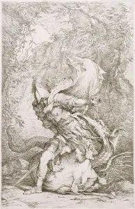 Rosa Salvator Prints: Jason and the Dragon, between circa 1663 and circa 1664. Creator: Salvator Rosa