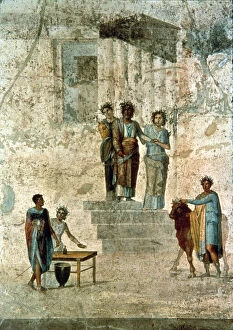 Images Dated 18th June 2013: Jason presented before his uncle Pelio and his daughters, fresco from Pompeii