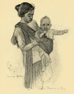 Java Prints: Javanese nanny with European baby, Magalang, 1898. Creator: Christian Wilhelm Allers