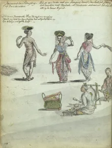Java Indonesia Prints: Javanese Ronggeng dancers, 1779-1785. Creator: Jan Brandes