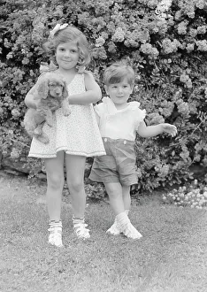 Group Portraits Prints: Javits, Benjamin, children of, with dog