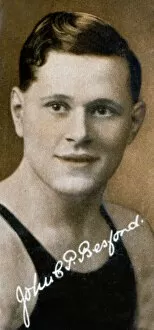 Autograph Gallery: JCP Besford, Champion swimmer, 1935