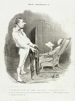 Division Of Labour Prints: Je me fiche bien de vôtre Mme. Sand... 1839. Creator: Honore Daumier