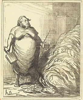 Newsprint Prints: Je ne pourrai jamais laver tout ça, 1872. Creator: Honore Daumier