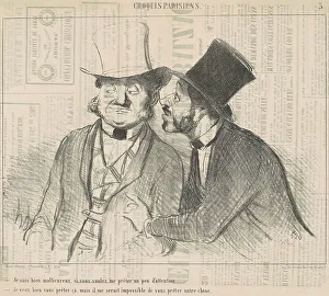 Croquis Parisiens Prints: Je suis bien malheureux, si vous voulez... 19th century. Creator: Honore Daumier