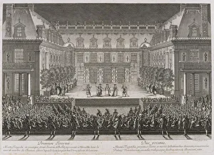 Le Pautre Prints: Jean-Baptiste Lullys opera Alceste being performed in the marble courtyard at the Palace of Versail Artist: Le Pautre
