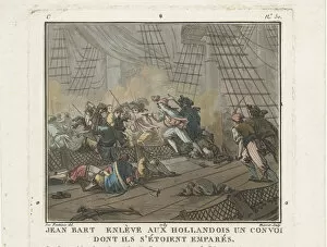 Bart Collection: Jean Bart in the Battle of Texel on 29 June 1694, 1789. Creator: Anonymous