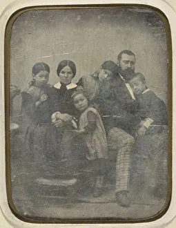 Daguerreotyp Prints: Jean-Francois Millet and his Family, 1854