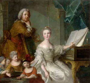 Nattier Prints: Jean-Marc Nattier and his family. Artist: Nattier, Jean-Marc (1685-1766)