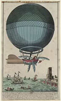 Balloonist Collection: Jean Pierre Blanchard and John Jefferies arriving in Calais after crossing the English Channel in