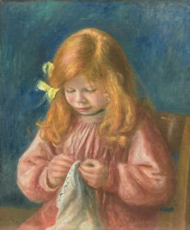 Redhead Collection: Jean Renoir Sewing, 1899 / 1900. Creator: Pierre-Auguste Renoir