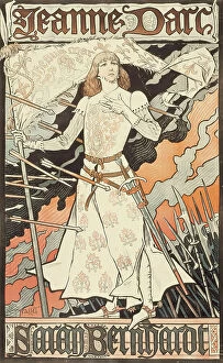Blade Collection: Jeanne d'Arc-Sarah Bernhardt, between 1889 and 1894. Creator: Eugene Samuel Grasset