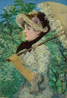 Floral Dress Prints: Jeanne (Spring), 1881. Creator: Edouard Manet