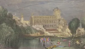 Picnic Prints: Jedburgh Abbey, 1833. Creator: Robert Brandard
