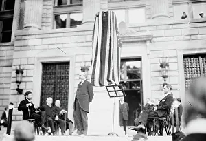 Us Flag Prints: Jefferson unveiling, 1914. Creator: Bain News Service