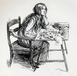 Dressmaker Prints: Jenny Wren, c1900. Creator: Harold Copping