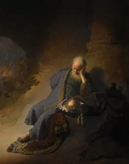 Jeremiah Gallery: Jeremiah lamenting the Destruction of Jerusalem, 1630. Artist: Rembrandt van Rhijn (1606-1669)