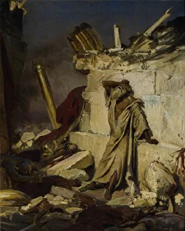 Jeremiah Gallery: Jeremiah lamenting the Destruction of Jerusalem, 1870. Artist: Repin, Ilya Yefimovich (1844-1930)