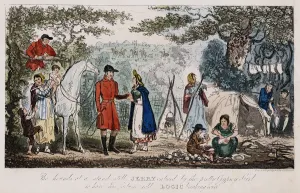 Robert Cruikshank Collection: Jerry having his hand read by a gypsy, c1828. Artist: Isaac Robert Cruikshank