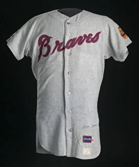 Logo Gallery: Jersey for the Atlanta Braves worn and autographed by Hank Aaron, 1968-1969