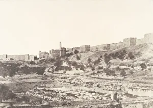 Jerusalem, Birket-es-Soutlan, 1854. Creator: Auguste Salzmann