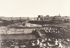 Reservoir Prints: Jerusalem, Birket-Mamillah, 1854. Creator: Auguste Salzmann