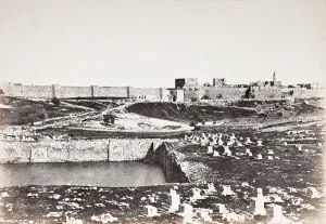 Salzmann Auguste Prints: Jerusalem-Birket-Mamillah, Printed 1856 circa. Creator: Auguste Salzmann