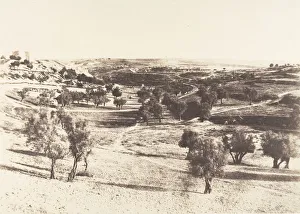 Olive Trees Prints: Jerusalem, Chemin de Beit-Lehem, 1854. Creator: Auguste Salzmann