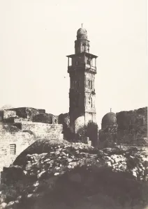 Haram Esh Sharif Prints: Jerusalem, Enceinte du Temple, Angle Nord-Ouest et minaret elevé